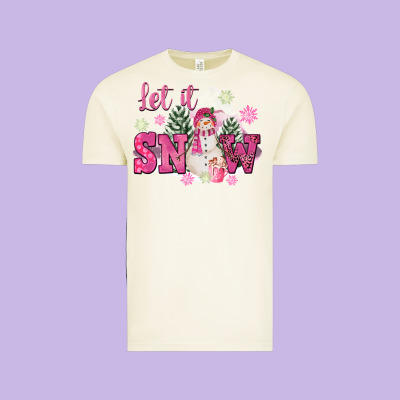 Let It Snow Pink Christmas Vintage Tee Designed By Fadigitalartstudio