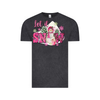 Vintage Black Let It Snow Pink Christmas Vintage Tee - FaDigitalArtStudio