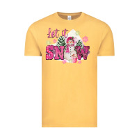 Vintage Mustard Let It Snow Pink Christmas Vintage Tee - FaDigitalArtStudio