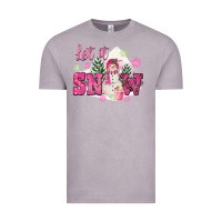 Vintage Zinc Let It Snow Pink Christmas Vintage Tee - FaDigitalArtStudio