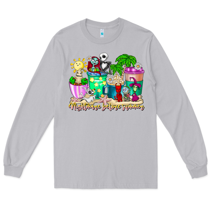 Nightmare Before Summer Coffee Cups Long Sleeve Tee by CowhideDigitalArt | Teevron