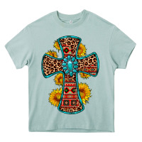 Arona gemstone sunflower leopard cross Heavy Core Tee - OliviaCreatesArt