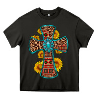 Asphalt gemstone sunflower leopard cross Heavy Core Tee - OliviaCreatesArt