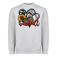 Heather Grey baseball hearts Heavyweight Sweatshirt - Jasminsmagicworld