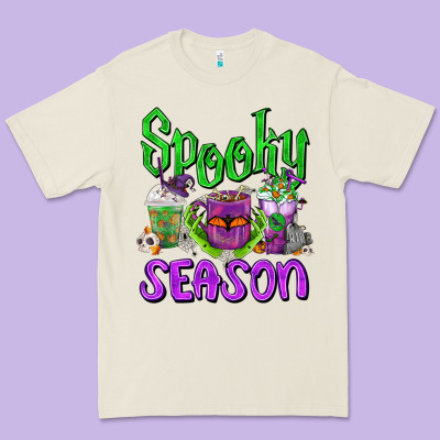 Spooky Season Coffee Cups Premium Tee Designed By Fadigitalartstudio