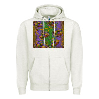 Oatmeal Heather mardi gras king cake leopard Zipper Hoodie - RanaPortraitStore