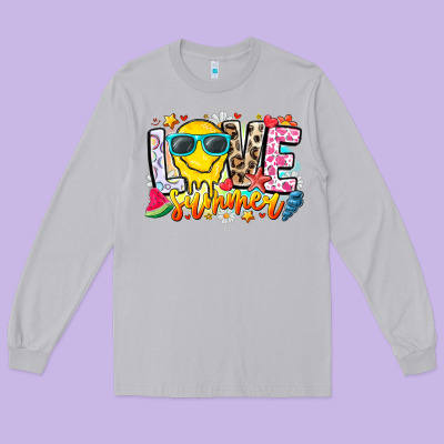 Love Summer Long Sleeve Tee Designed By Cowhidedigitalart