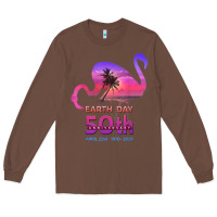Chestnut earth day 50th anniversary pink flamingos sunset silhouette Long Sleeve Tee - linhVisuals