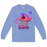 Colony Blue earth day 50th anniversary pink flamingos sunset silhouette Long Sleeve Tee - linhVisuals