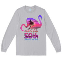 Moon Dust earth day 50th anniversary pink flamingos sunset silhouette Long Sleeve Tee - linhVisuals