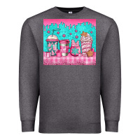 Charcoal Heather pink christmas coffee Premium Sweatshirt - Jasminsmagicworld