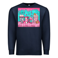Navy pink christmas coffee Premium Sweatshirt - Jasminsmagicworld