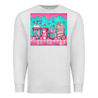 Oatmeal Heather pink christmas coffee Premium Sweatshirt - Jasminsmagicworld