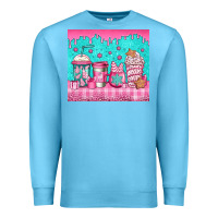 Ocean Blue pink christmas coffee Premium Sweatshirt - Jasminsmagicworld