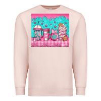 Pale Pink pink christmas coffee Premium Sweatshirt - Jasminsmagicworld