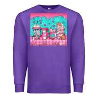 Purple pink christmas coffee Premium Sweatshirt - Jasminsmagicworld