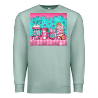 Seafoam pink christmas coffee Premium Sweatshirt - Jasminsmagicworld