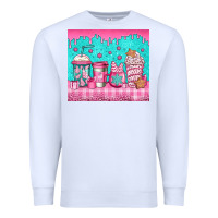 White pink christmas coffee Premium Sweatshirt - Jasminsmagicworld