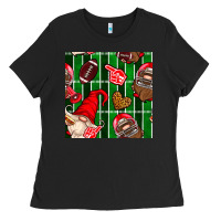 Black american football gnomes Ladies Tee - BundleAndBundleShop