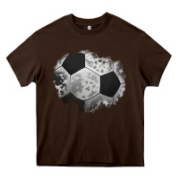 Chocolate Brown cowhide soccer patch Heavy Core Tee - Jasminsmagicworld