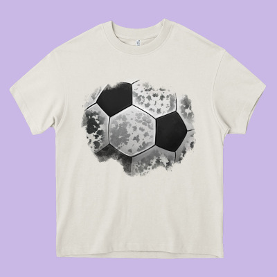 Cowhide Soccer Patch Heavy Core Tee Designed By Jasminsmagicworld