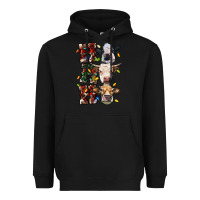 Black Ho Ho Ho Cows Heavyweight Hoodie - RanaPortraitStore