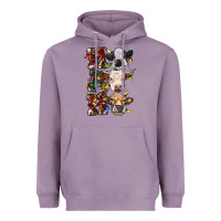 Lavender Ho Ho Ho Cows Heavyweight Hoodie - RanaPortraitStore