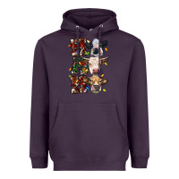 Plum Ho Ho Ho Cows Heavyweight Hoodie - RanaPortraitStore