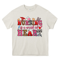 Cream nursing is a work of heart Heavy Core Tee - OliviaCreatesArt