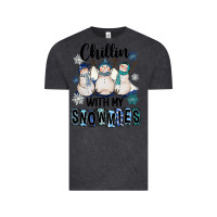 Vintage Black Chillin With My Snowmies Vintage Tee - FaDigitalArtStudio