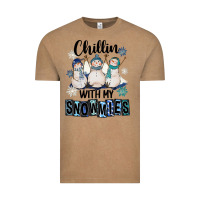 Vintage Coffee Chillin With My Snowmies Vintage Tee - FaDigitalArtStudio