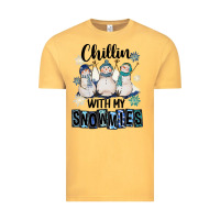 Vintage Mustard Chillin With My Snowmies Vintage Tee - FaDigitalArtStudio