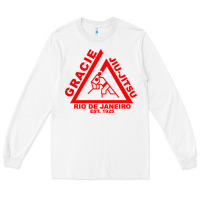 White gracie jiu Long Sleeve Tee - linhVisuals