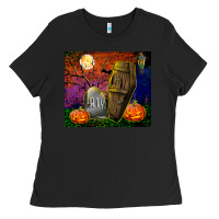 Black headstone and coffin tumbler Ladies Tee - BundleAndBundleShop