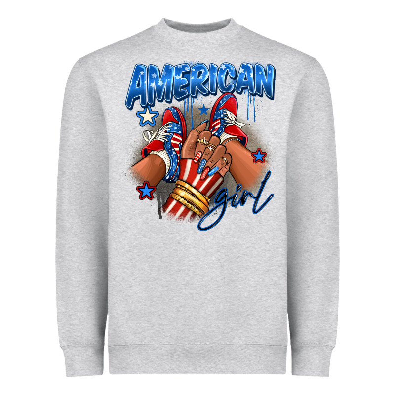 Afro American Girl Sneakers Heavyweight Sweatshirt by RanaPortraitStore | Teevron