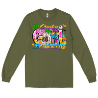 Army Green spooky girl summer Long Sleeve Tee - CowhideDigitalArt