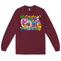Burgundy spooky girl summer Long Sleeve Tee - CowhideDigitalArt