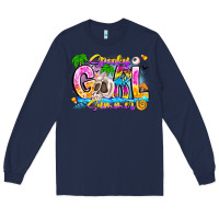 Navy spooky girl summer Long Sleeve Tee - CowhideDigitalArt