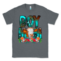 Charcoal Heather Boy Mom Flowers Cow Classic Tee - CowCowDesign