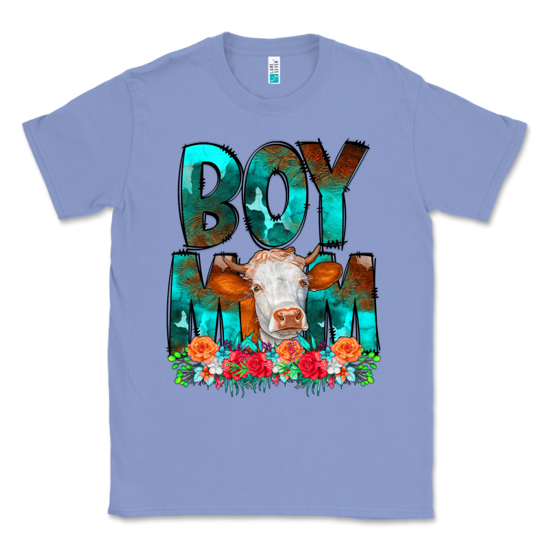 Boy Mom Flowers Cow Classic Tee by CowCowDesign | Teevron
