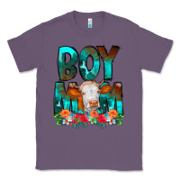 Lavender Boy Mom Flowers Cow Classic Tee - CowCowDesign