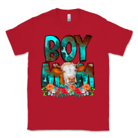 Red Boy Mom Flowers Cow Classic Tee - CowCowDesign