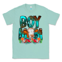 Seafoam Boy Mom Flowers Cow Classic Tee - CowCowDesign