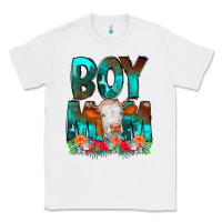 White Boy Mom Flowers Cow Classic Tee - CowCowDesign