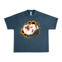Midnight Navy happy hedgehog sunflower leopard Urban Heavy Tee - Jasminsmagicworld