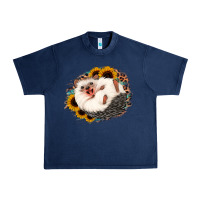 Happy Hedgehog Sunflower Leopard Urban Heavy Tee | Teevron