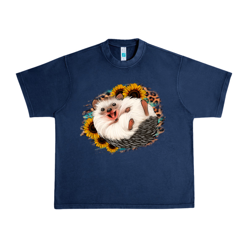 Happy Hedgehog Sunflower Leopard Urban Heavy Tee by Jasminsmagicworld | Teevron