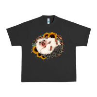 Pigment Black happy hedgehog sunflower leopard Urban Heavy Tee - Jasminsmagicworld