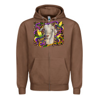 Chestnut mardi gras goat fleur de lis Zipper Hoodie - RanaPortraitStore