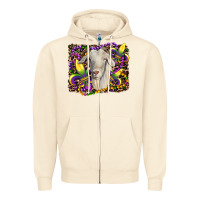 Sandshell mardi gras goat fleur de lis Zipper Hoodie - RanaPortraitStore